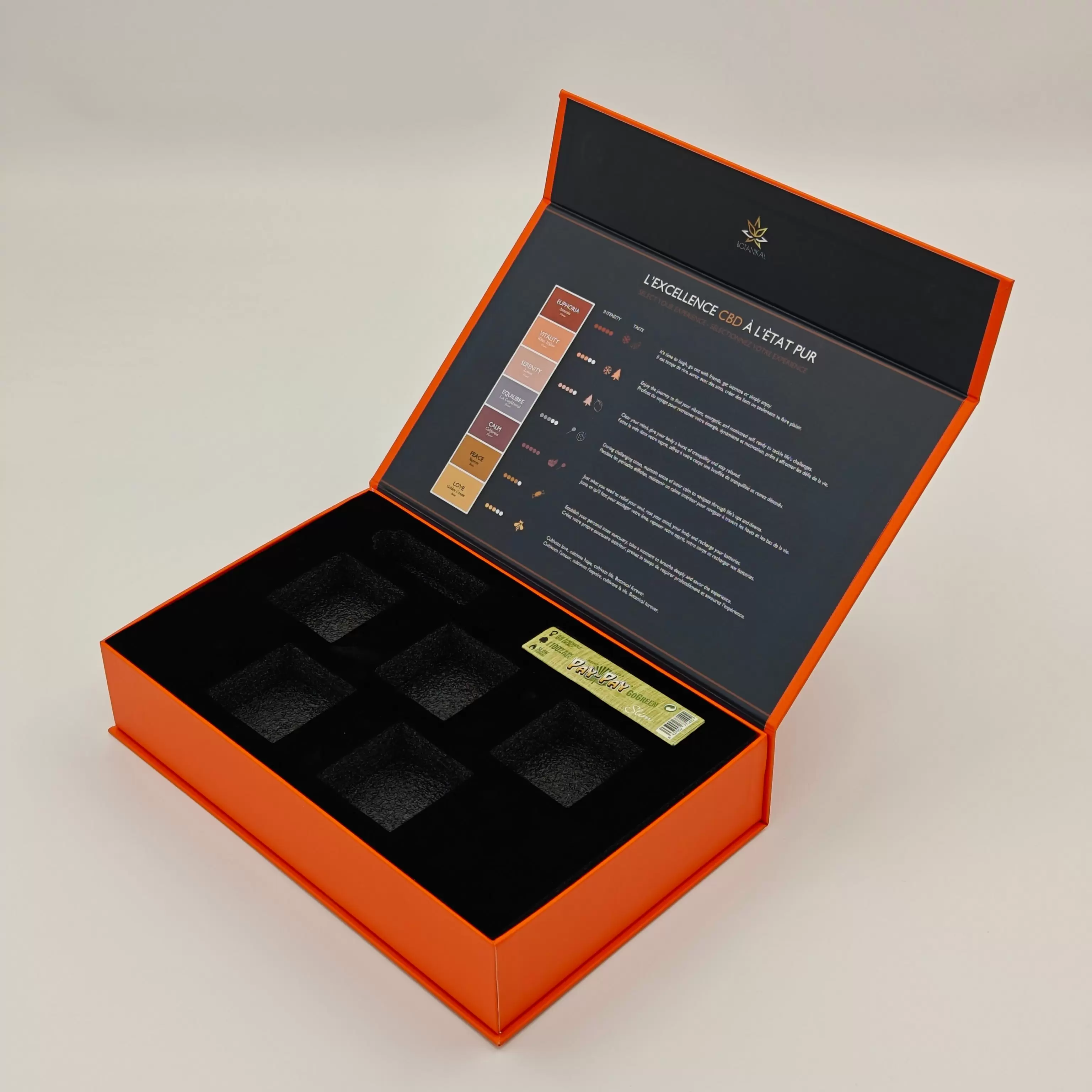 Rigid magnetic cardboard box for branded product packaging
